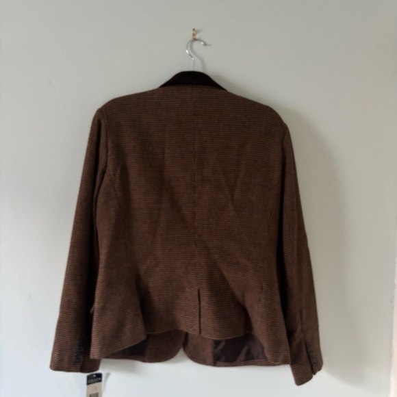 NWT Women’s Chaps Tan Houndstooth Blazer size 14 - Picture 9 of 9